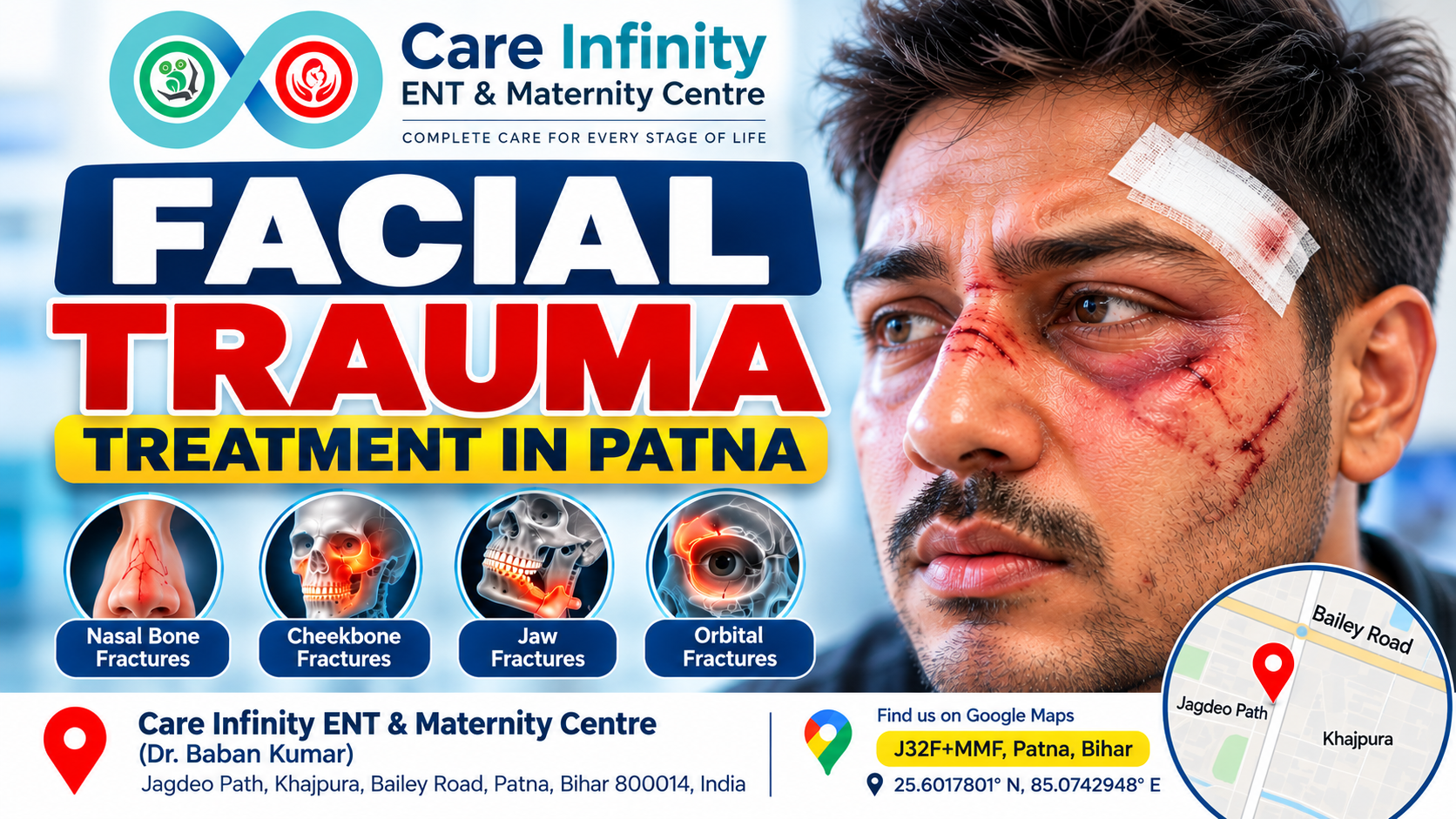 Facial trauma treatment by ENT surgeon in Patna